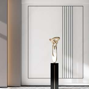 现代金属抽象雕塑3D模型下载